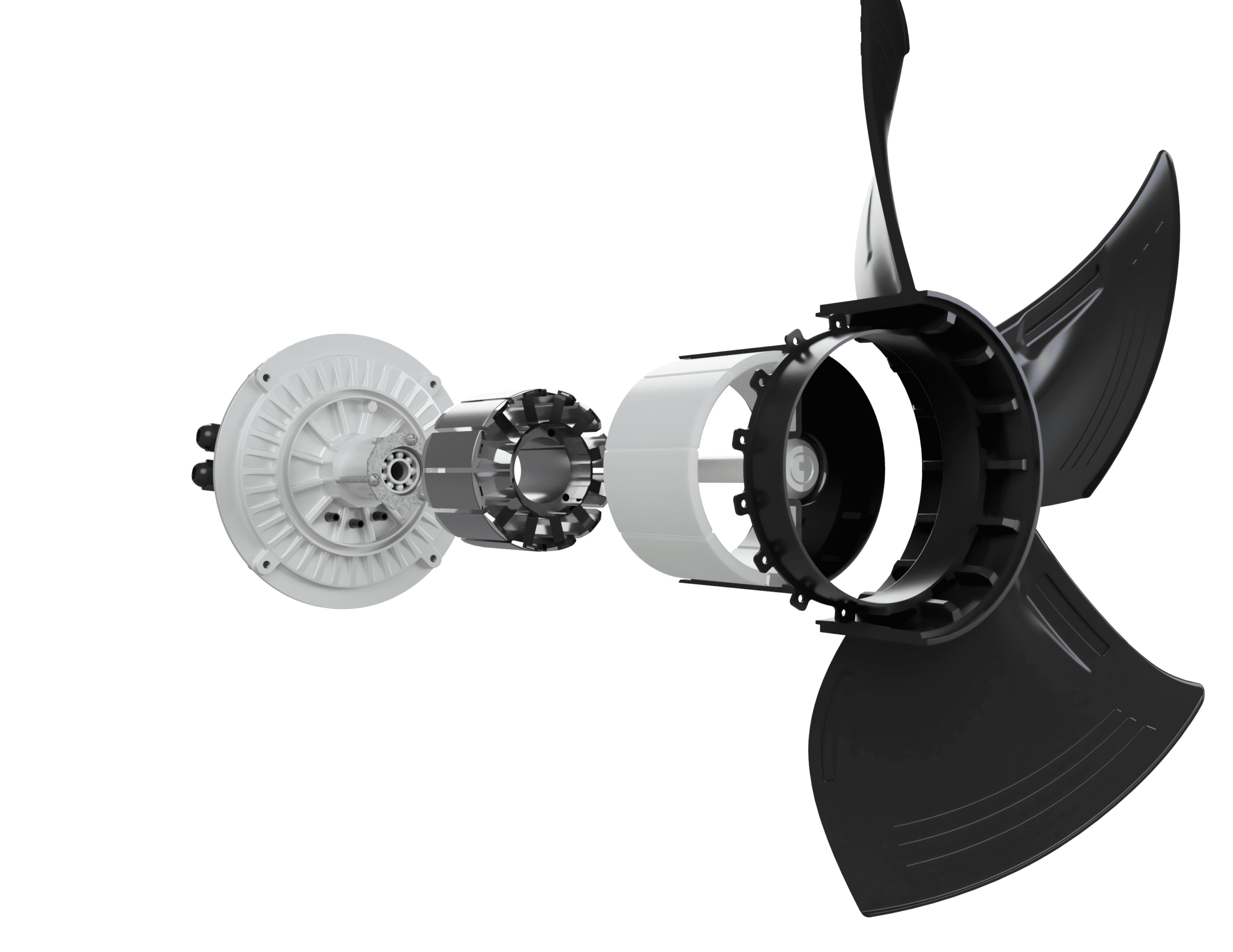 ventilateur à moteur EC vu de l'intérieur